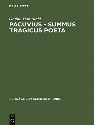 cover image of Pacuvius--summus tragicus poeta